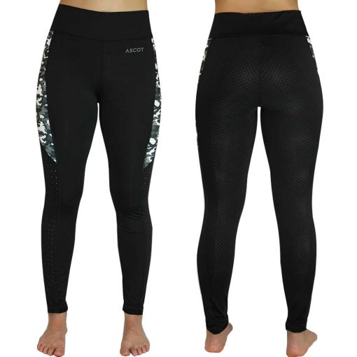 EDT FLUORITE RIDING TIGHTS - Black/Camouflage